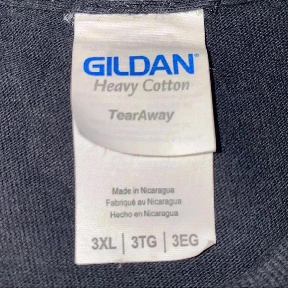 Gildan 100% Heavy Cotton Tee Shirt Black Size 3X Like New - Picture 6 of 8